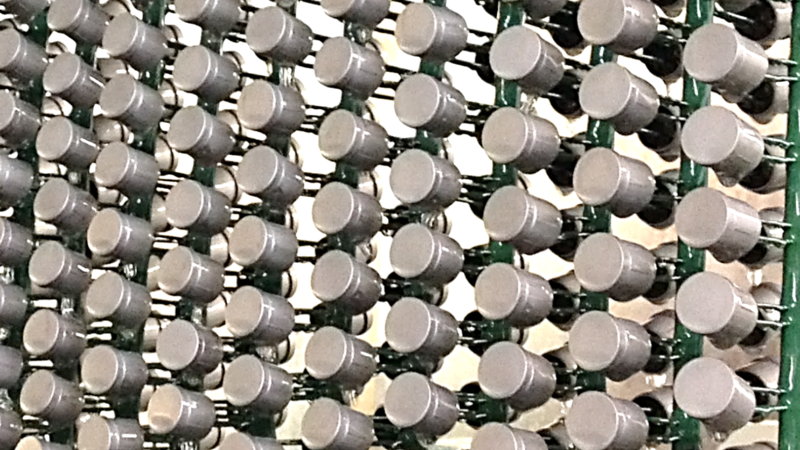 plated parts on a rack